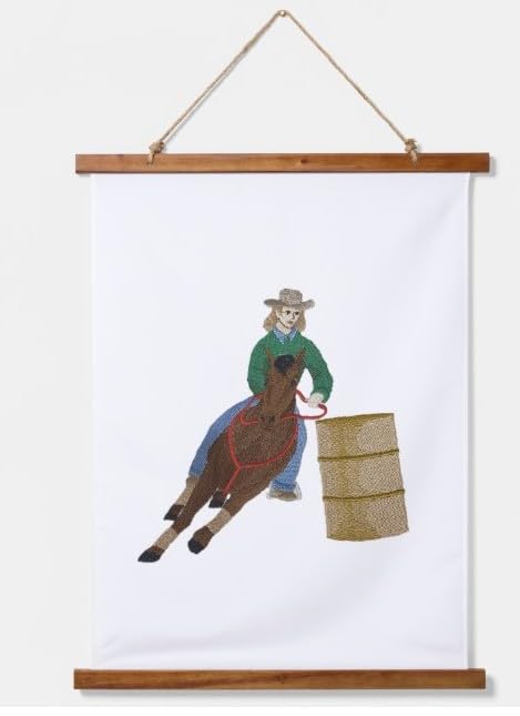 Beyond Vision Custom Horse [ Barrel Racer ] Embroidered Iron on/Sew Patch (6" x 5.83")