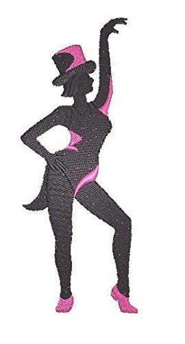 BeyondVision Let's Dance Custom and Unique Embroidered [Jazz Silhouette Left Posture] Embroidered Iron on/Sew Patch (5.7" x 2.2") [Made in USA]