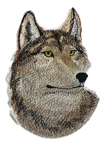 BeyondVision Nature Weaved in Threads, Amazing Animal Kingdom [Wolf Face ] [Custom and Unique] Embroidered Iron on/Sew Patch (5.11" x 3.7") [Made in USA]