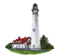 Wind Point Lighthouse (6.3" x 6") embroidered iron-on patch