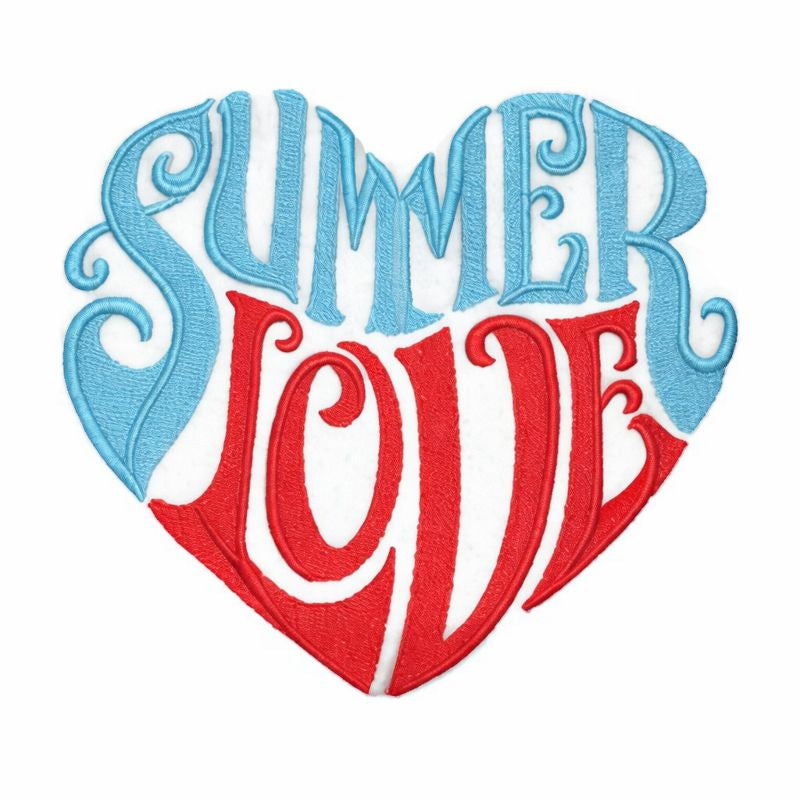 Summer Love Embroidered Patch 7.8 x 6.69 Inch Felt Iron On or Sew On – Handmade USA Statement Appliqué