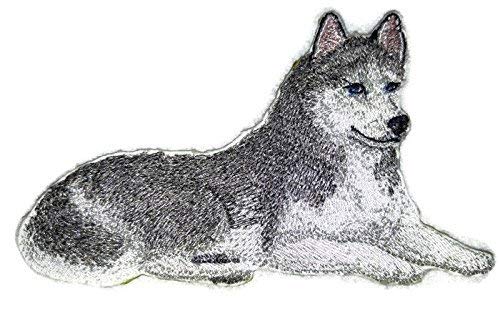 Impresionantes retratos personalizados de perros [Husky siberiano] Parche bordado para planchar o coser [12,7 x 7,6 cm] [Hecho en EE. UU.]
