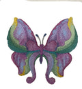 Watercolor Iris Butterfly (5.3" x 4.85") embroidered iron-on patch
