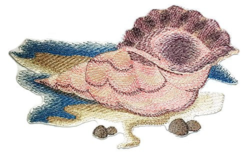 BeyondVision Ocean Calling Custom and Unique [ Sea Shell Serenity ] Embroidered Iron On/Sew Patch (7.5" x 4.5") Made in USA