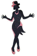 Let's Dance [Jazz Silhouette] / (6.9" x 4.34") [] embroidered iron-on patch