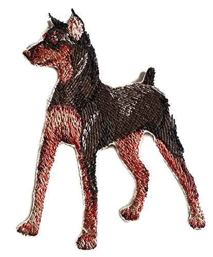 Amazing Custom Dog Portraits [Miniature Pinscher] Embroidery Iron On/Sew Patch (4.5" x 4.2")[Made in USA]