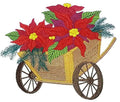 Cart Flower Poinsettia (8" x 6") embroidered iron-on patch