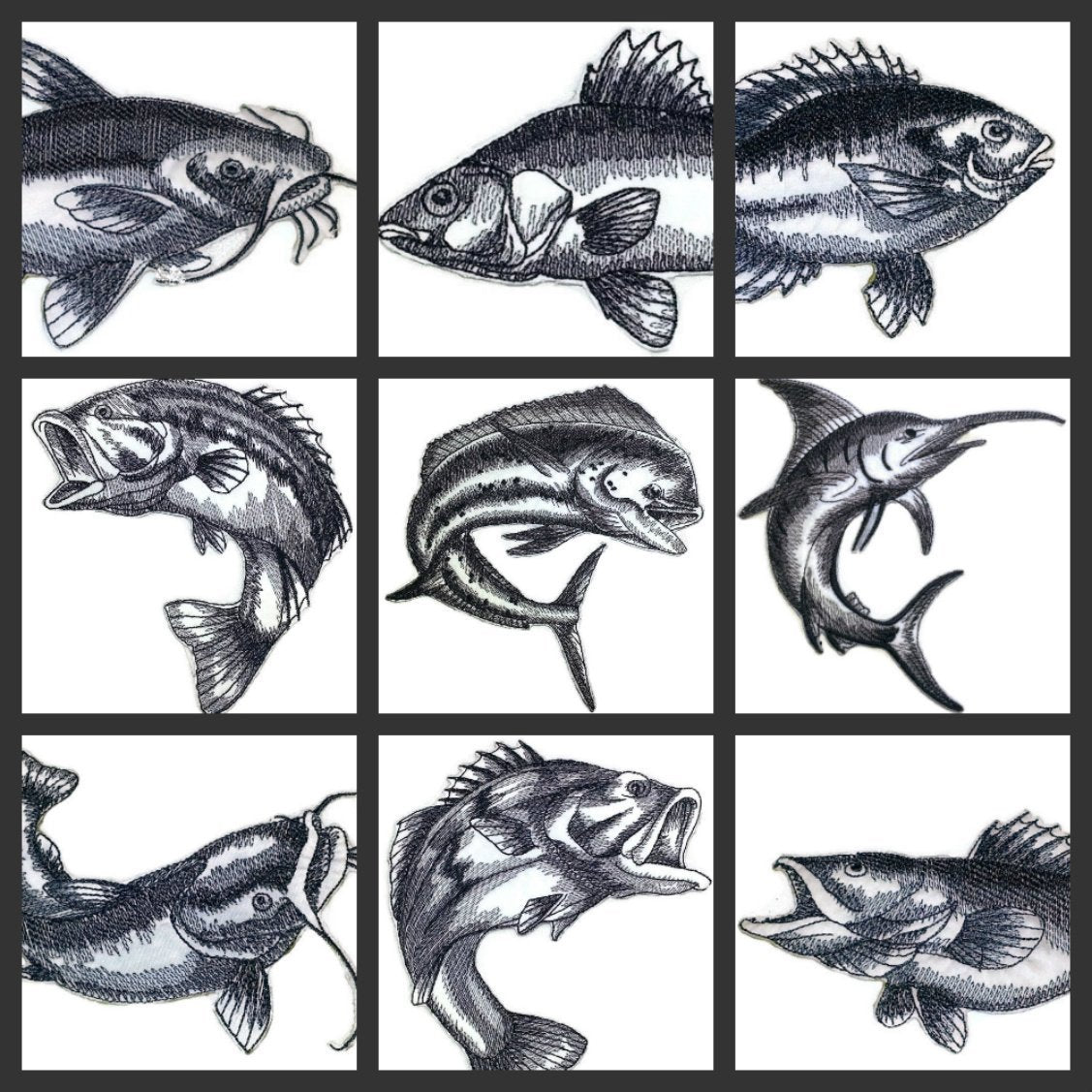 Nature's Bounty Beautiful Custom Fish Sketch [Walleye Fish] Embroidered Iron On/Sew Patch (5" x 4.85") Made in USA]