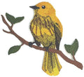 Single Yellow Warbler Bird (4.72" x 4.5") embroidered iron-on patch