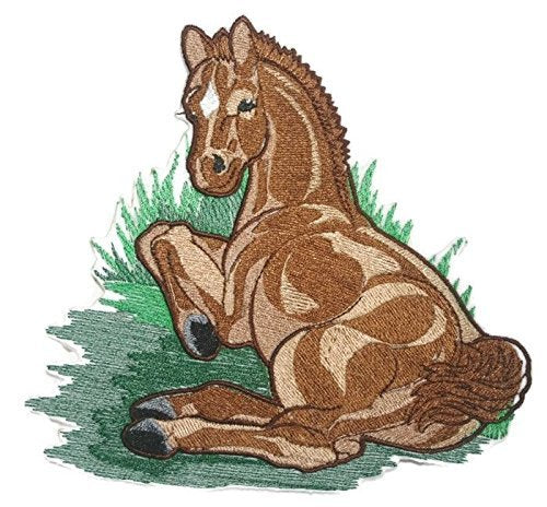 Custom and Unique Spirit of Stallions [Horse Foal ] [Custom and Unique] Embroidered Iron on/Sew Patch (6.5" x 5.5") [Made in USA]
