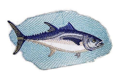 Nature's Bounty Beautiful Custom Fish Portraits [ Bluefin Tuna] Embroidered Iron On/Sew Patch (5" x 2.5") Made in USA