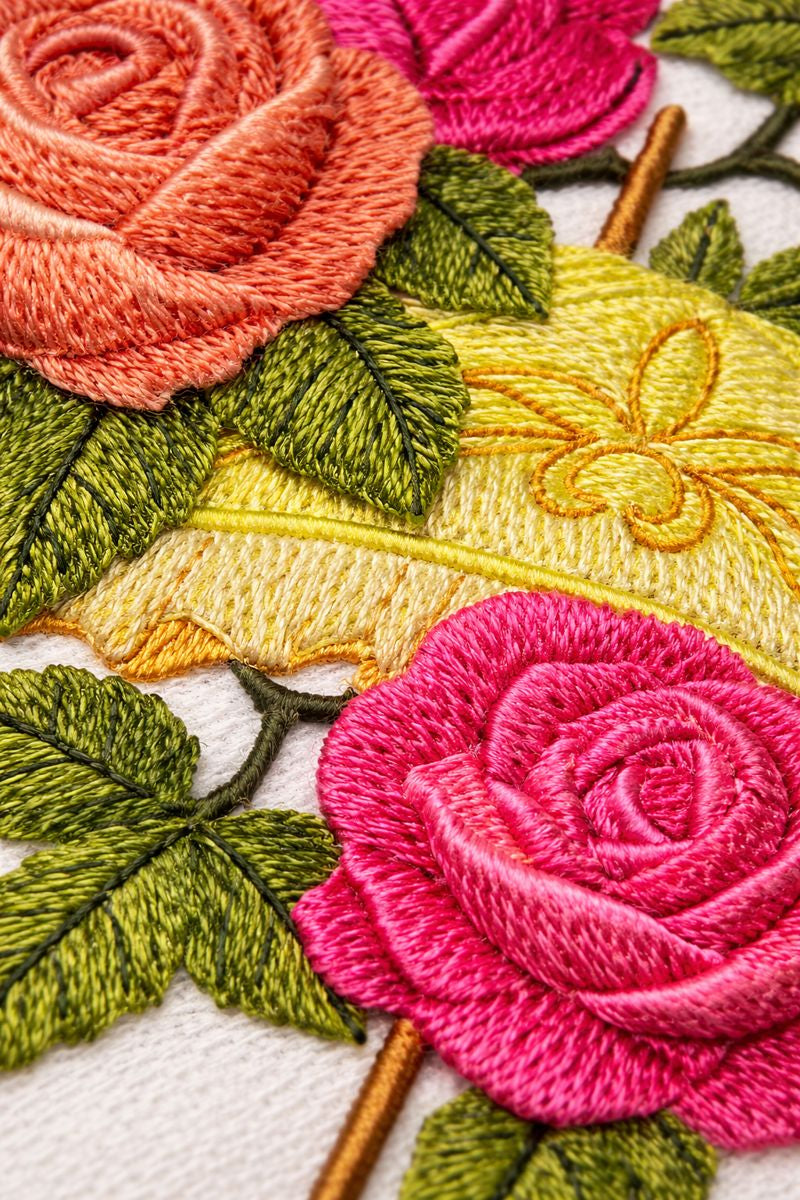 Victorian Parasol with Roses Embroidered Patch 6.47” x 7.8” – Iron On or Sew On Beyond Vision
