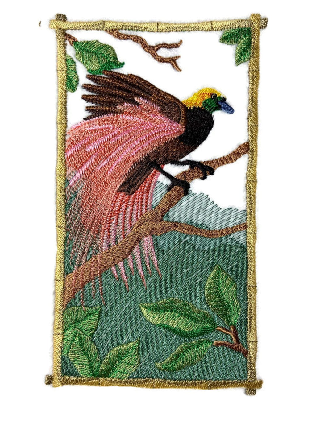 Nature Weaved in Threads, Amazing Birds Kingdom [Bird of Paradise Panel ] [Custom and Unique] Embroidered Iron on/Sew Patch (3.95" x 6.86") [Made in USA]