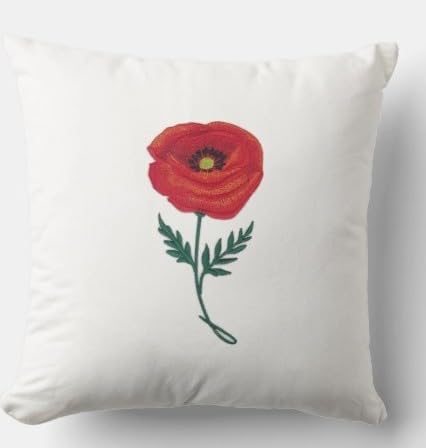 Parche bordado para planchar o coser, personalizado y único (Amapola en Flor) "La Mejor Delicia del Jardín" [3,55" (ancho) x 7,1" (alto)] [Hecho en EE. UU.]