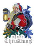 Beyond Vision Merry Christmas [Night Before Christmas Santa ] / (6.9" x 9.53") [] embroidered iron-on patch