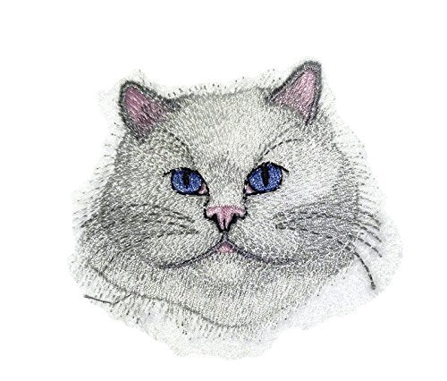 Amazing Custom Cat Portraits [Persian Cat Face ] Embroidered Iron On/Sew Patch (3" x 3") Made in USA]