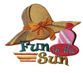 [] Fun in The Sun / (6" x 4.86") [] embroidered iron-on patch