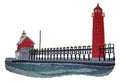 Grand Haven Lighthouse (8.5" x 6") embroidered iron-on patch