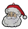 Santa Face / (3.89" x 3.78") [] embroidered iron-on patch