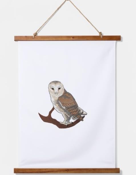 Beyond Vision Custom Birds [Barn Owl] Embroidered Iron on/Sew Patch (6.1" x 6.29")