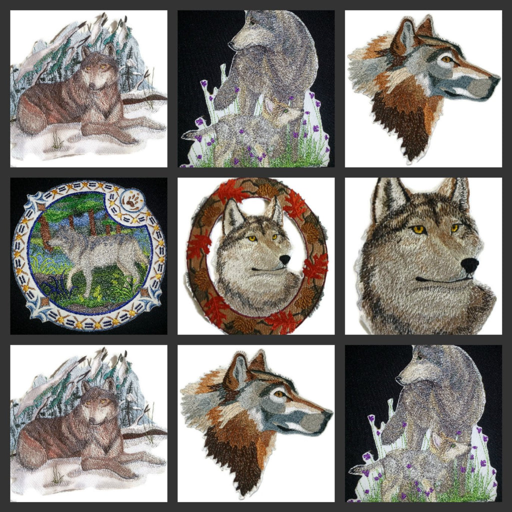 BeyondVision Nature Weaved in Threads, Amazing Animal Kingdom [Wolf in Autumn Leaf Frame ] [Custom and Unique] Embroidered Iron on/Sew Patch (5.87" x 7") [Made in USA]