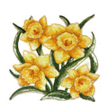 Sketched Daffodils (4.86" x 4.86") embroidered iron-on patch