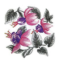 Sketched Fuchsia (4.86" x 4.86") embroidered iron-on patch