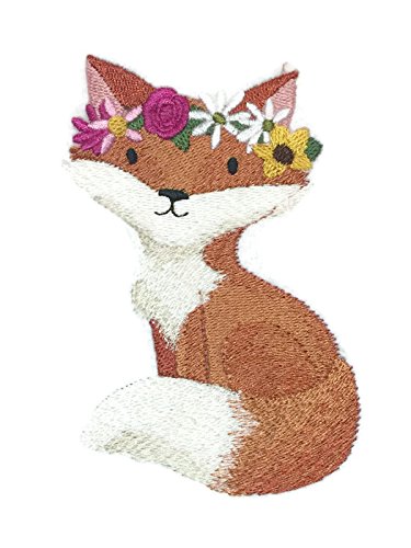 Nature Weaved in Threads, Amazing Sweet Woodland Baby Fox [Custom and Unique] Embroidered Iron on/Sew Patch (4.85" x 3") [Made in USA]
