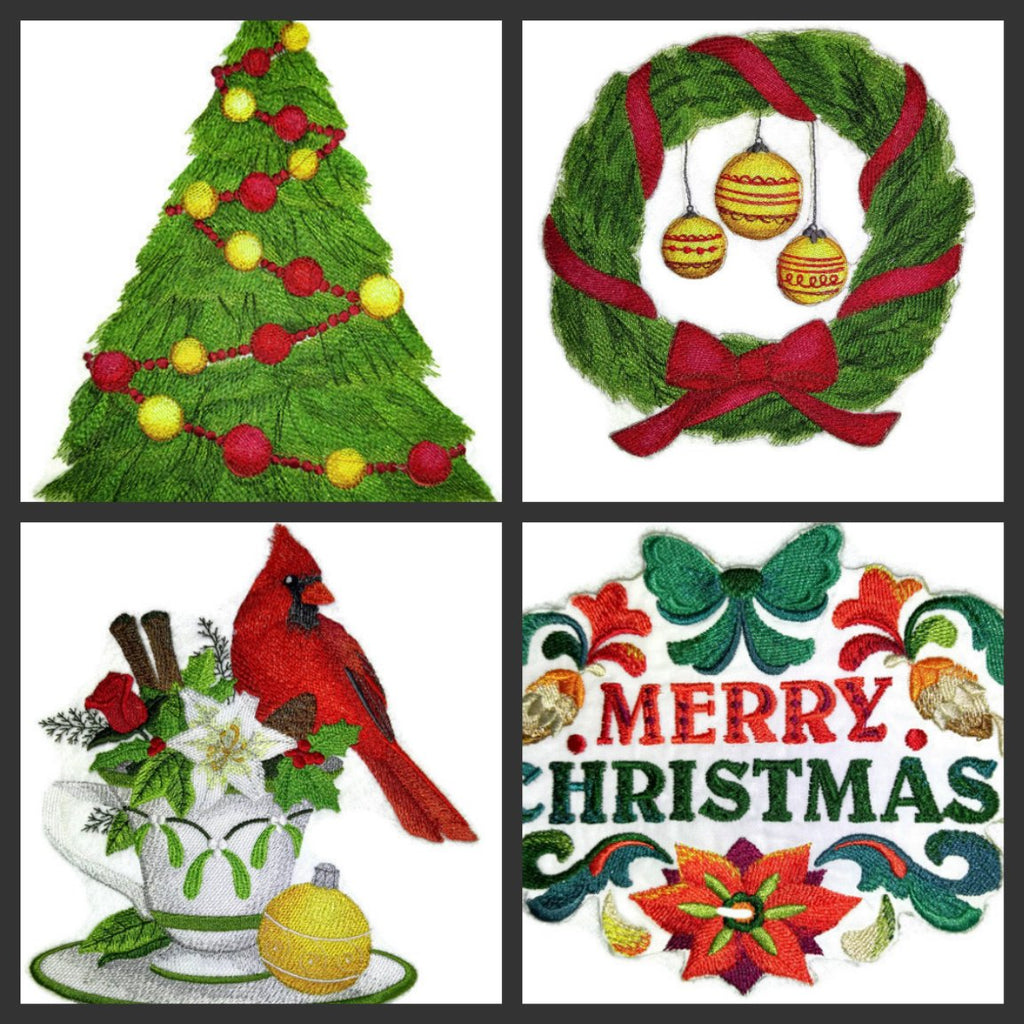BeyondVision Custom Festival Christmas Tree in Watercolor Embroidered Iron on/Sew Patch (6.88" x 9.52") [Made in USA]