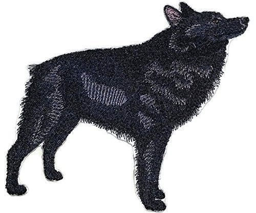 Impresionantes retratos de perros personalizados [Schipperke] Parche bordado para planchar o coser [15 x 13 cm] [Hecho en EE. UU.]