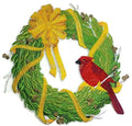 Christmas Cardinal Wreath (8" x 8") embroidered iron-on patch