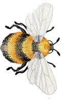 Buzzing with Texture Honeybee / (6.86" x 4.58") embroidered iron-on patch