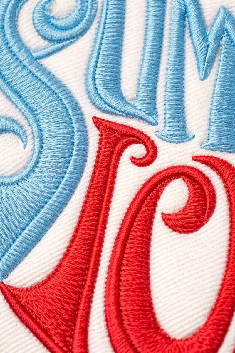 Summer Love Embroidered Patch 7.8 x 6.69 Inch Felt Iron On or Sew On – Handmade USA Statement Appliqué