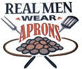 Lets go Outback for BBQ Apron Design [Real Men Wear Aprons] / (8" x 6.5") ] embroidered iron-on patch