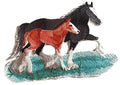 BeyondVision Spirit of Stallions [Clydesdale Horse Pair ] [] / (6.44" x 5")[] embroidered iron-on patch