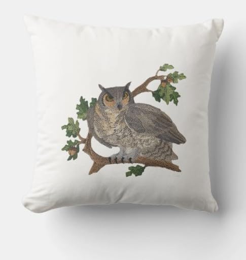 Parche bordado termoadhesivo "Increíble Reino de las Aves" [Búho] [Personalizado y único] [5,6" x 5"]