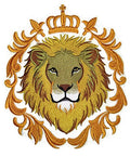 Mighty Lion (6.65" x 7.8") embroidered iron-on patch
