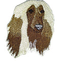 Afghan Hound Dog Face (3" x 2.5") embroidered iron-on patch