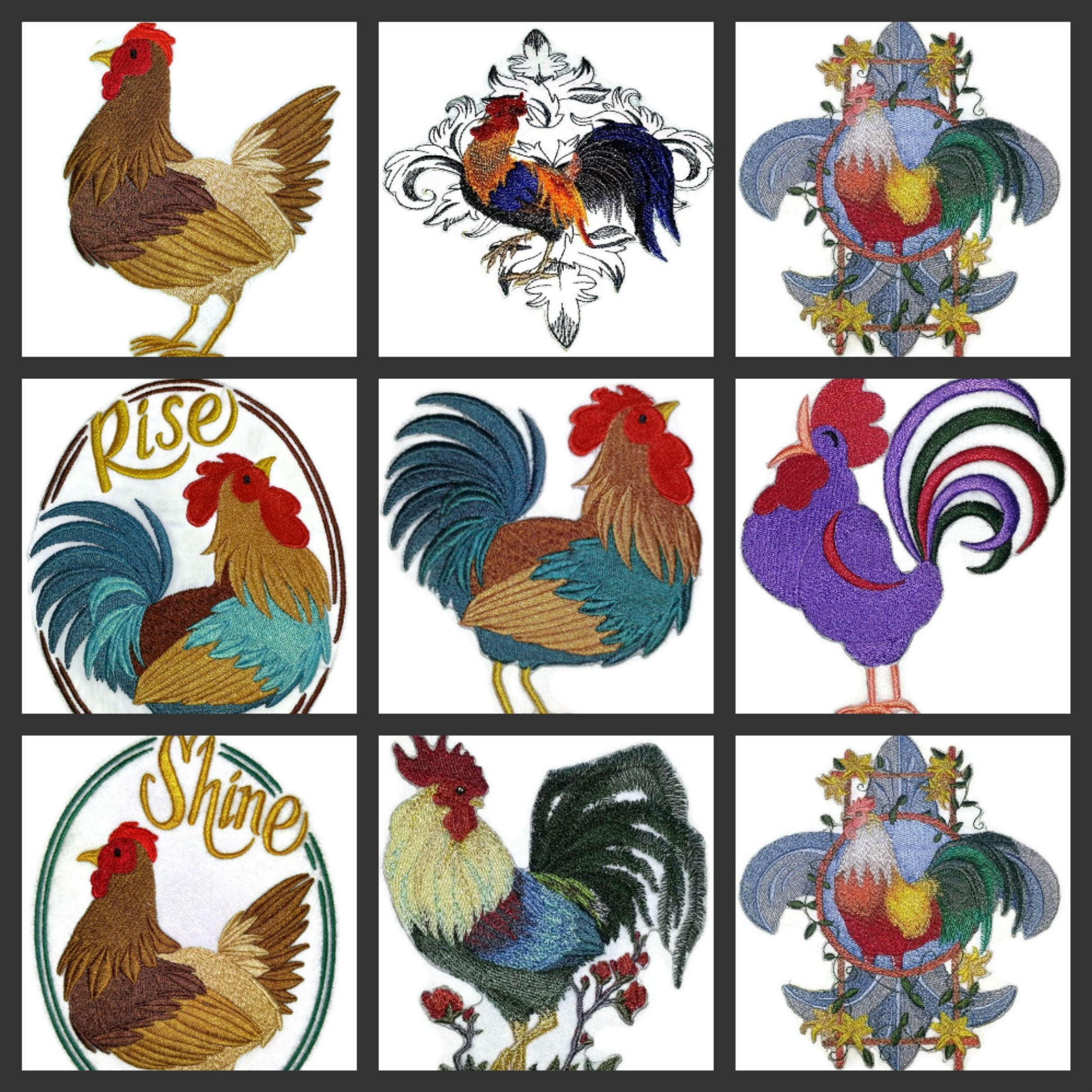 Nature Weaved in Threads, Amazing Rooster [ Vibrant Rooster in Watercolor ] [Custom and Unique] Embroidered Iron on/Sew Patch (6.88" x 7.2") [Made in USA]
