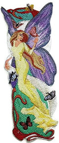 Butterfly Fairy (6.83" x 3") embroidered iron-on patch