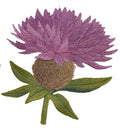 Iris Flower Common Knapweed (5.78" x 5.86") embroidered iron-on patch