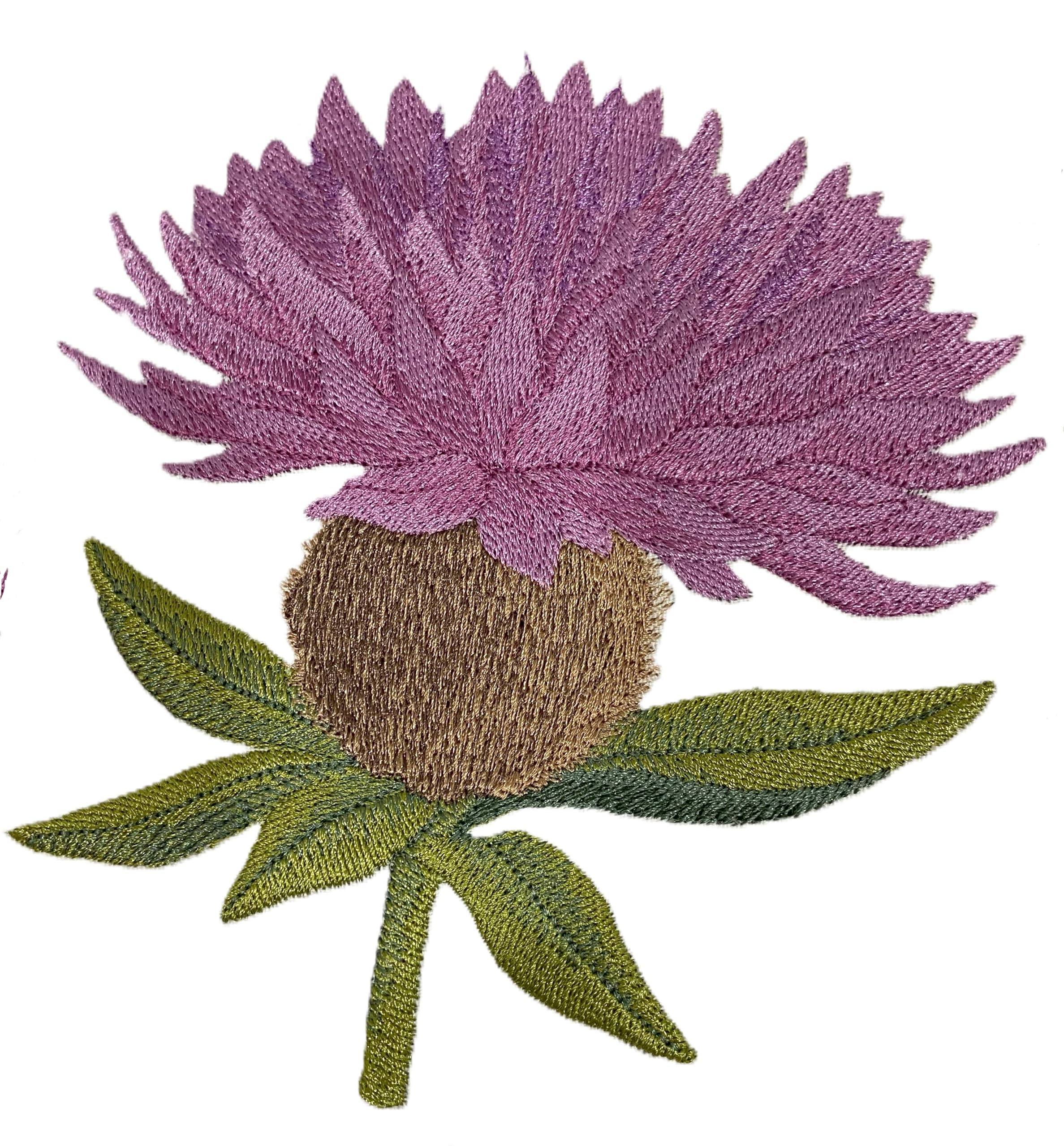 Iris Flower Common Knapweed Embroidered Iron on/Sew Patch (5.78" x 5.86")