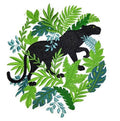 Jungle Paradise and Panther (7.1" x 7.8") embroidered iron-on patch
