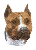 American Staffordshire Terrier Dog Face (4" x 2.7") embroidered iron-on patch