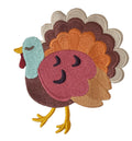 Happy Thanksgiving (Turkey Trot) / (4.87' x 5.21') embroidered iron-on patch