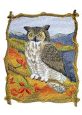 Nature Weaved in Threads, Birds [Autumn Owl [] / (7.44" x 5.85") [] embroidered iron-on patch