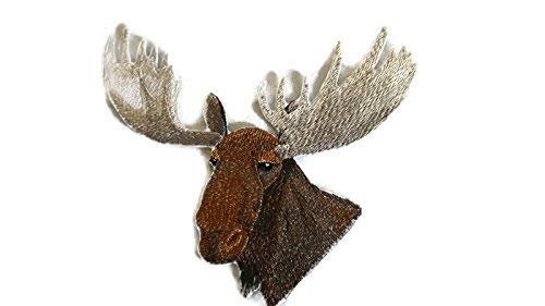 BeyondVision Naturaleza Tejida en Hilos, Reino Animal Asombroso [Retrato de Alce] [Personalizado y Único] Parche Bordado para Planchar o Coser [5.9" *6.3"] [Hecho en EE. UU.]