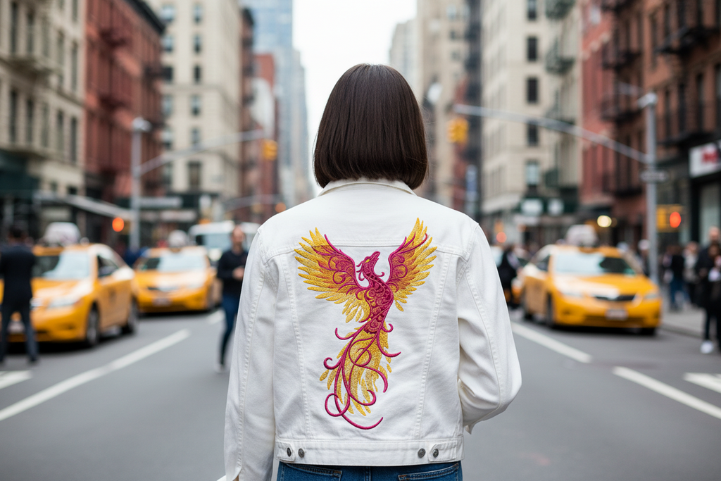 Phoenix Ascends Embroidered Patch Large (6.86" x 9.69") | Iron-On or Sew-On | Mythical Phoenix Applique