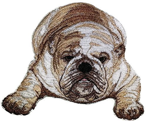 Amazing Custom Dog Portraits [English Bulldog ] Embroidery Iron On/Sew Patch (5.16" x 4.54")[Made in USA]
