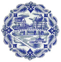 BeyondVision Shades of Blue [ Delft Blue Canal Scene ] / (6.89" x 6.89") [] embroidered iron-on patch
